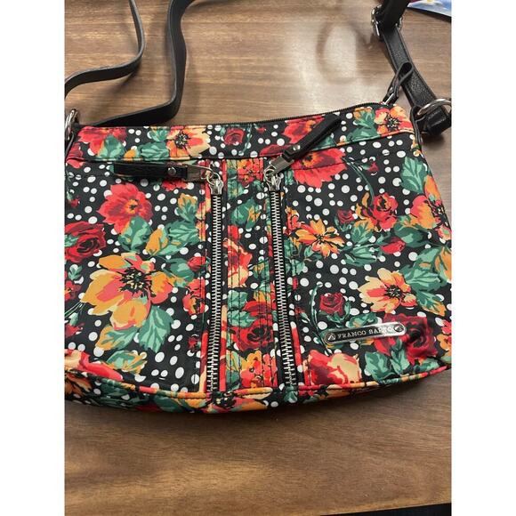 Franco Sarto Floral Crossbody Bag – Bold & Stylish Handbag with Zipper Accents - Picture 1 of 8